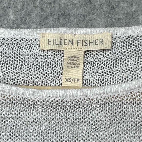 Eileen Fisher 100% organic linen 3/4 sleeve white sweater‎ XS S - Picture 7 of 11